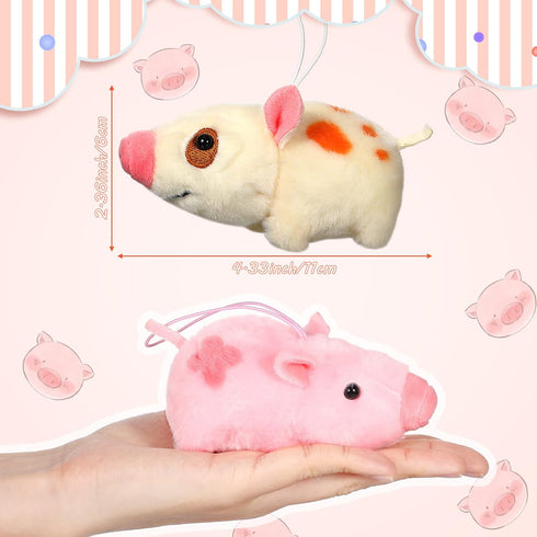 12 Pack Cute 4 Inch Plush Animal Toys, Mini Stuffed Doll Keychain Tote Bag Pendant for Birthday Party DIY Home Decor