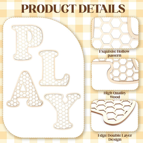 Generic 12 Play Sign - In Wooden Rattan Letters Playroom Sign, Playroom Wall Decor for Toddler Girls Boys, Play Room
