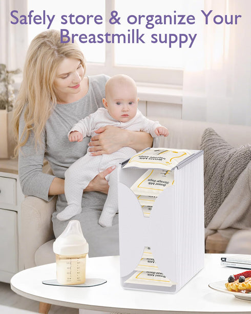 E1vee1 Freeze Organizer and Tower for Breastmilk Storage Bags, First-in First-Out Container Storing System
