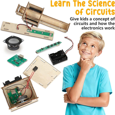 8-12 12-14 9-12 8 9 10 11 13 Stem Projects Karaoke Machine Toys for Boys Age Science Kit Building Own Bluetooth Speaker