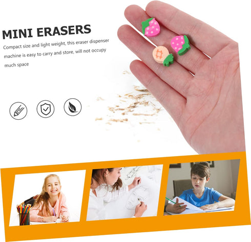 VICASKY 12pcs Small Rubber Gashapon Machine Candy Dispenser Food Pencil Eraser Mini Puzzles