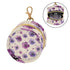 PYBUG Purple Flowers Round Pacifier Storage Case, Polyester & TPU Lined with Hook Buckle, Pacifier Container Box
