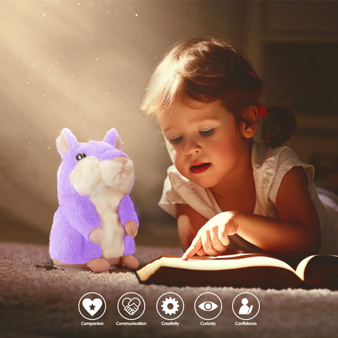 Kids Toddler Talking Hamster Toy, Interactive Plush Repeating Toy for 2 3 4 5 6 8 Year Old Boy Girl Birthday Gift