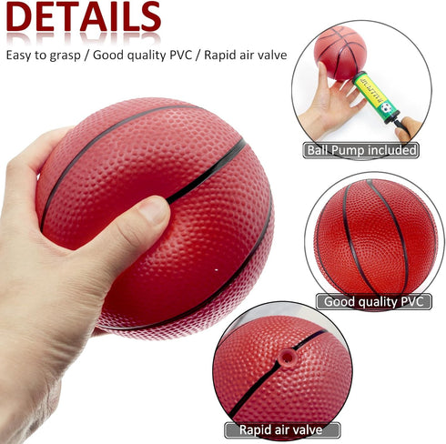 40Pcs 6" Inflatable Mini Basketball Balls Bulk Set, PVC Small Basketball for Over The Door Games and Indoor Outdoor Play