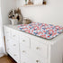 American Flag Blue Red Floral Diaper Changing Pad Covers, 32''x16'' Patriotic for Boy Girl, Soft Breathable Sheets