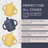 (2 Pack) 6+ KIDSco. Silicone Sippy Cups Soft Spout & Easy Grip Handles for Babies months, Plastic Free, Toxic Free