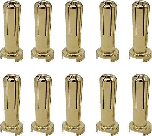 10pcs 5mm Gold Plated Banana Plug Connector Male for RC Model Vehicle, Car Motor ESC LIPO Battery DIY Parts