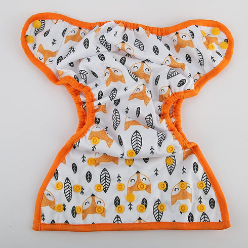 Hibaby Gusset One Size Cloth Diaper Cover Snap With Double (Fox Head)