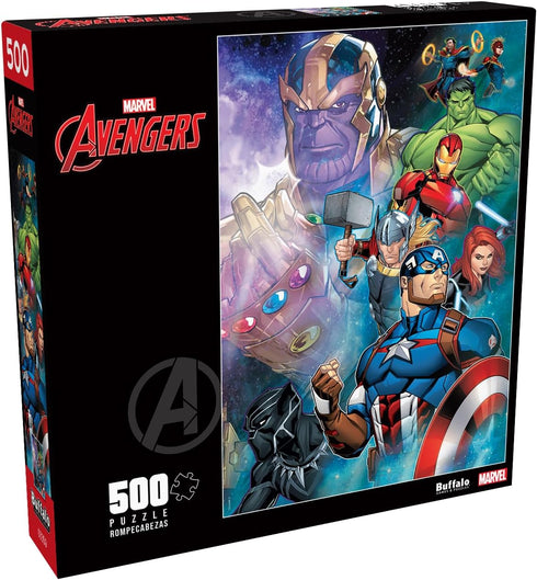 Buffalo Games - Marvel - 500 Piece Jigsaw Puzzle for Adults - Thanos vs. The Avengers - Finished Size 21.25 x 15.00