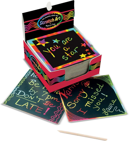 Melissa & Doug Scratch Art Rainbow Mini Notes, 125 with Wooden Stylus - FSC Certified