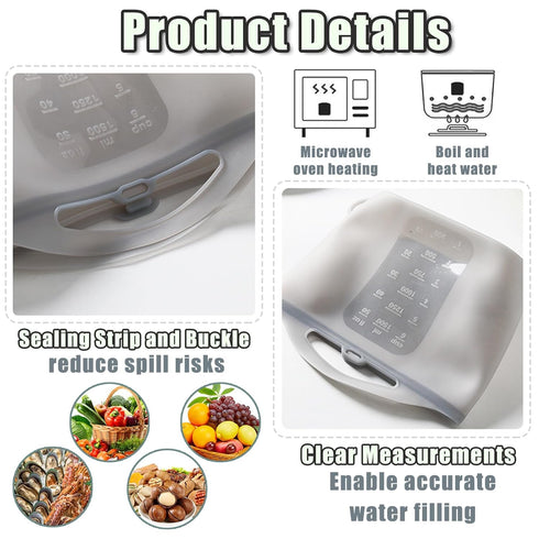 SiLnmLih (Grey-1pcs) Silicone Microwave Steam Sterilizer Bags for Travel Large Reusable Feeding Bottle Sterilization