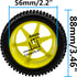4Pcs HIRCQOO OD 88mm Front Rear Rubber Tire & Plastic Wheel Rims 12mm Hex Compatible with Redcat Shockwave HPI