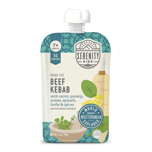 Serenity Kids 7+ Months World Explorers Baby Food Pouch - Beef Kebab,