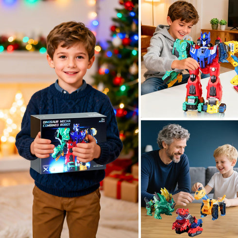 Toys,6 1 Set,Educational 3 4 5 6 VEAIS Magnetic Transform Dinosaur Robot in Transforming Robots Toy for Kids,Easy DIY