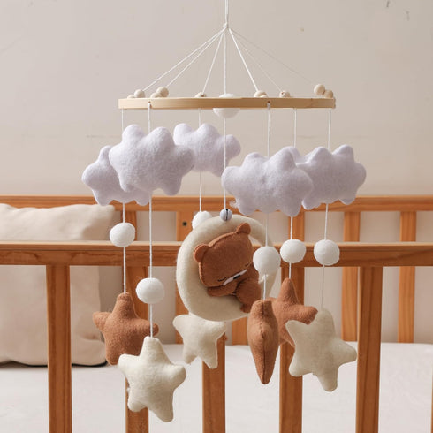 GOODMOM Baby Crib Mobile for Boys Girls Sleeping Bear Mobile for Crib, Baby Bassinet Mobile Toy for Soothing Sleep