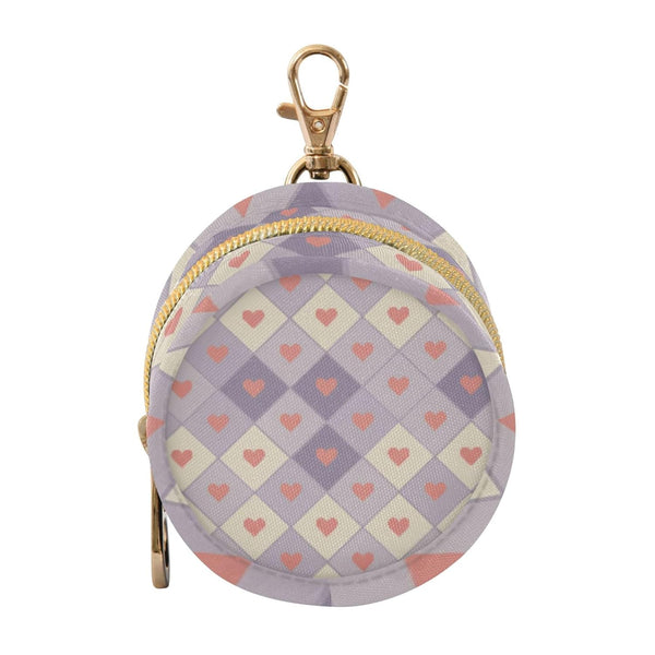 PYBUG Heart Round Pacifier Storage Case, Polyester & TPU Lined with Hook Buckle,