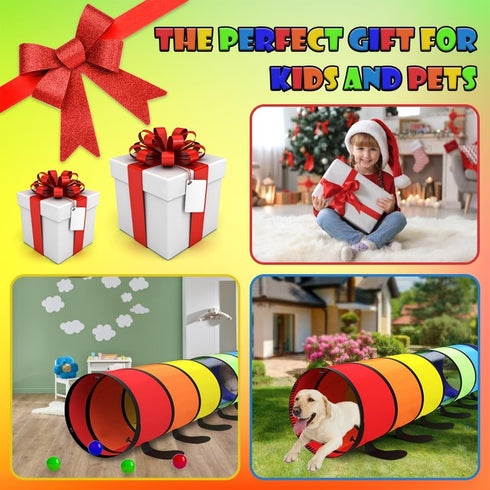 Kids Play Tunnel for Toddlers 1-3, Colorful Pop Up Baby Tunnel for Crawling, 6 Foot Collapsible Gift for Children