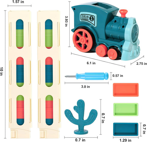 200 Set, 3+ 3 4 5 6 PCS Domino Train Toys Automatic Dominos Building and Stacking Creative Game for Year Old, Electric