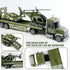 27" 3 4 5 6 Dwi Dowellin Large Friction Powered Military Truck Car Toy with Helicopters and Tank,Army Semi Truck Toys