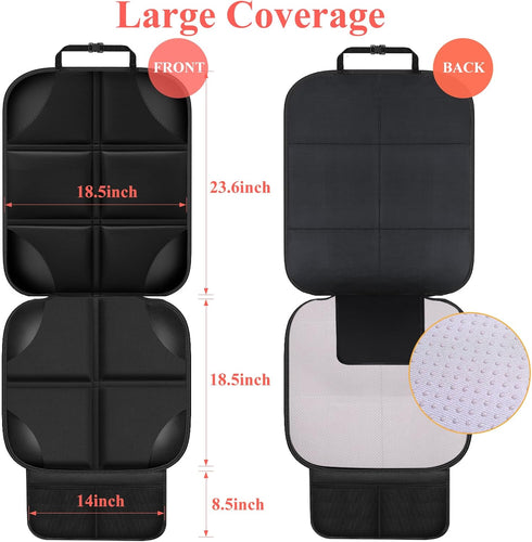 OpNelDum 600D 2 Car Seat Protector for Child, Thick Padding Seat Protector Under Baby, Waterproof Non-Slip Fabric