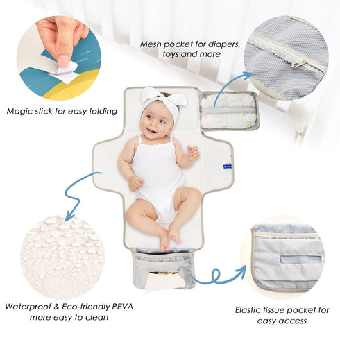 Kigai Yellow Ducks Portable Changing Pad Travel Waterproof Foldable Baby Changing Pad Baby Diaper Mat for Newborn Girls