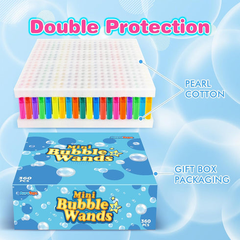 360 PCS Mini Bubble Wands - Bubble Party Favors for Kids, Themed Birthday, Outdoor Gifts for Girls & Boys