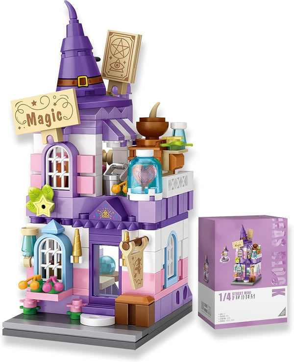 Mini City Shop Street View Building Blocks Model Set - Simulation Architecture Collection for Home Decoration (14+)