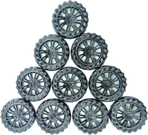 EUDAX 30mmx8mm Plastic Roll Toys Wheel and 2mm Dia Shaft Axles for DIY Toy RC Car Truck (100pcs)