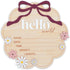 TTMerriwood Hello World Wooden Baby Birth Announcement Sign with Pink Bow, Cloud Shape