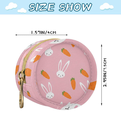 Rabbit Round Pacifier Storage Case with Zipper, Portable Pacifier Case for Travel, Diaper Bag & Purse, Pacifier