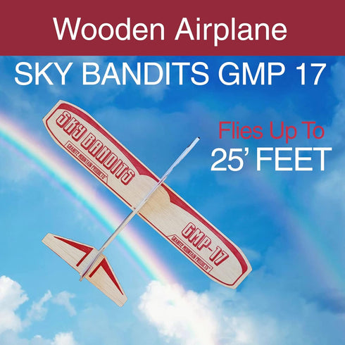 Balsa Wood Airplane Kits - Set of 4 Wooden Airplane Toys, 2 Rubberband Powered and 2 Glider Planes