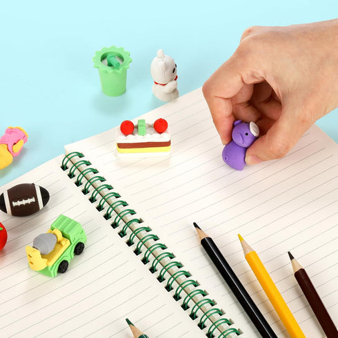 Nicunom 125 Pack Animal Erasers for Kids, Mini 3D Puzzle Desk Pets for Classroom Party Favors