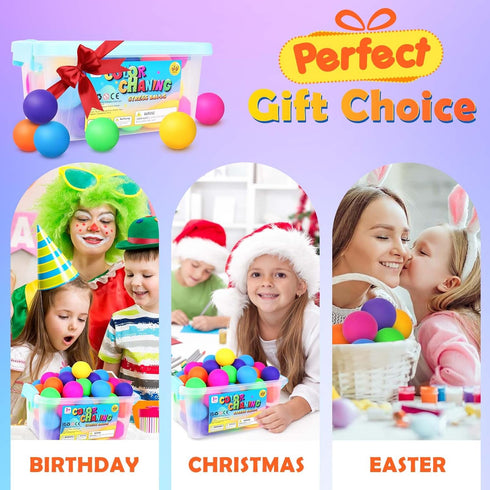 50 Pack (1.8") Stress Balls Bulk for Kids and Adults: Mini Squishy Ball for Stress Reduce - Color Changing Sensory Ball
