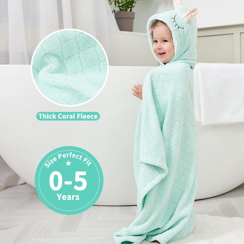 FUBANRAY 4-Pack 0-5 50 32In Baby Towels with Hood Toddler Bath Towel Baby Hooded Towels for Toddlers Years, Absorbent