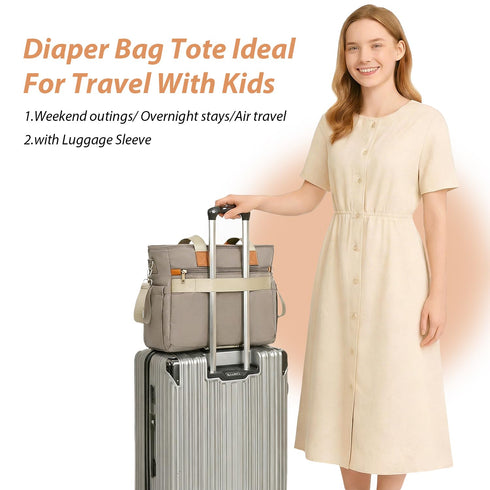 16 5 FHELAD Diaper Bag Tote, Crossbody Diaper Bag for Labor & Delivery, Pockets Insulated, Waterproof Lightweight Baby