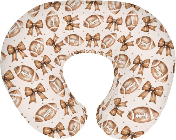 Vintage Football Bows Nursing Pillow Covers for Boy Girl American Football Game