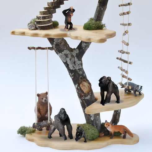 Gemini&Genius King Kong Safari Animal Toys, Gorilla Family Figurines for Kids, Room Decoration, Ages 3+