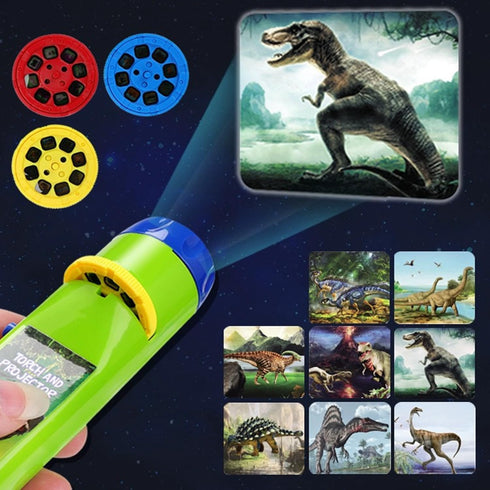 Georgie Porgy Educational Science Projector Toys for Kids, Toddler Flashlight Wall Ceiling Tent Torch (Dinosaur)