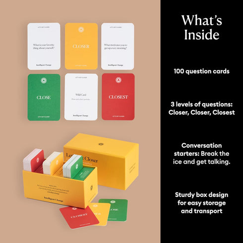 100 Intelligent Change Get Closer Social Bonding Card Game, Conversation Starters with Fun Questions & Activities