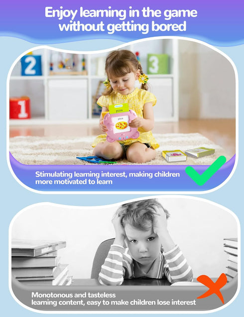 Spanish & English Talking Flash Cards for Toddlers, 510 Sight Words Bilingual Learning Toys for Children, Autism Sensory