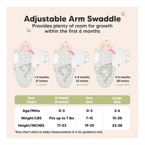 3-Pack 3-6 Baby Swaddle Sleep Sacks with Zipper - Swaddles for Newborns Months, Infant, Baby Girls, Boys, Soft