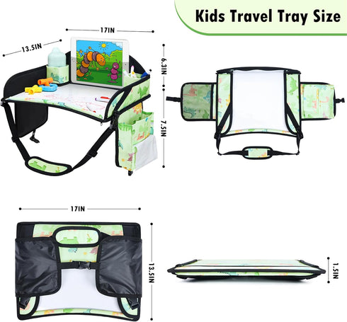 Kids Travel Tray, Car Seat Tray for kids Travel, Toddler Road Trip Essentials With Drawing Kit, Toddler Lap Desk