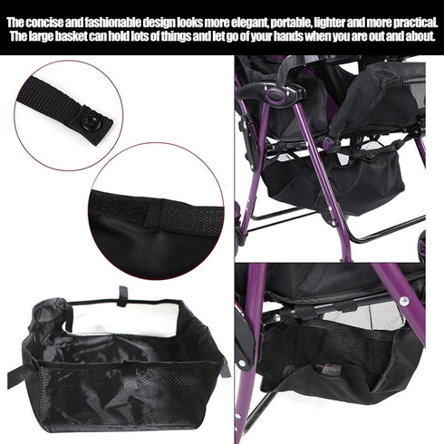 Baby Stroller Organizer, 1Pc Pushchair Bottom Basket Storage Case, Buggy Shopping Organizer Bag