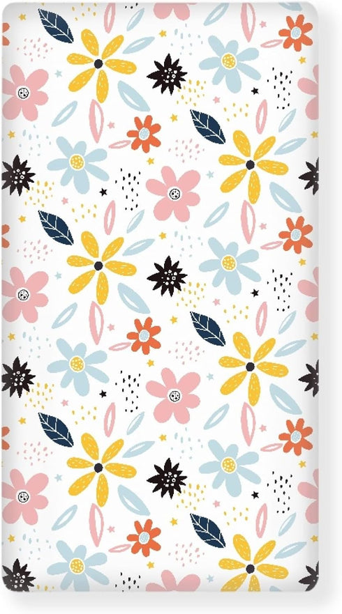 Streeyiu Floral Baby Crib Sheets for Boys Girls Colorful Flowers Fitted Crib Sheet