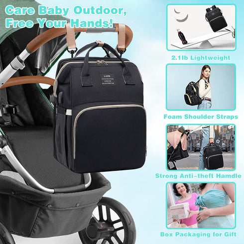 Backpack ANWTOTU Baby Diaper Bags with Changing Station,Waterproof Diaper Bag for Moms Dads with USB Charging