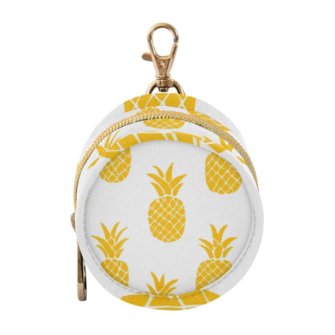 PYBUG Pineapple Round Pacifier Storage Case, Polyester & TPU Lined with Hook Buckle,