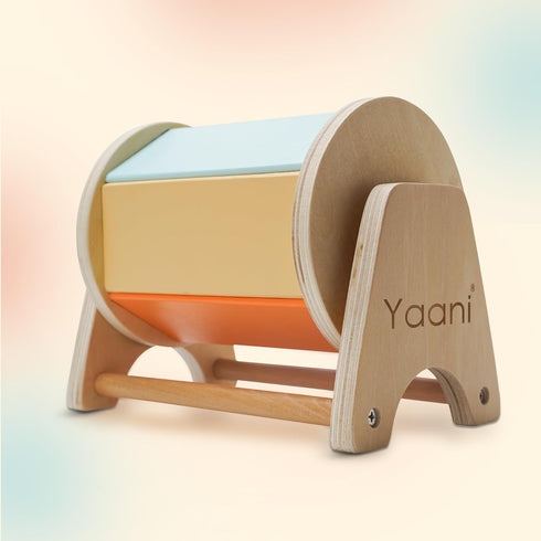 YAANI Montessori Spinning Drum, Baby Toys for 6-12 Months, Sensory Toys for 1-2 Year Olds, Gifts for Boys & Girls
