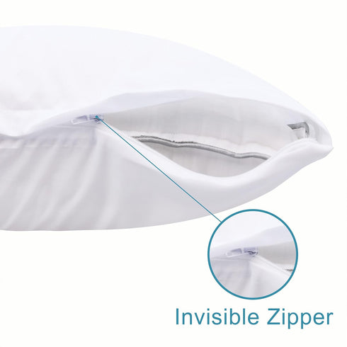 NTBAY 4 Pack Zippered Waterproof Toddler Pillow Protectors, Super Soft Quiet Zip Baby Pillow Cases, 13x18 Inches