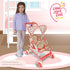 Double Doll Stroller for Baby Dolls, Floral Tandem Play Toy Stroller for 4-8 Year Old Girls