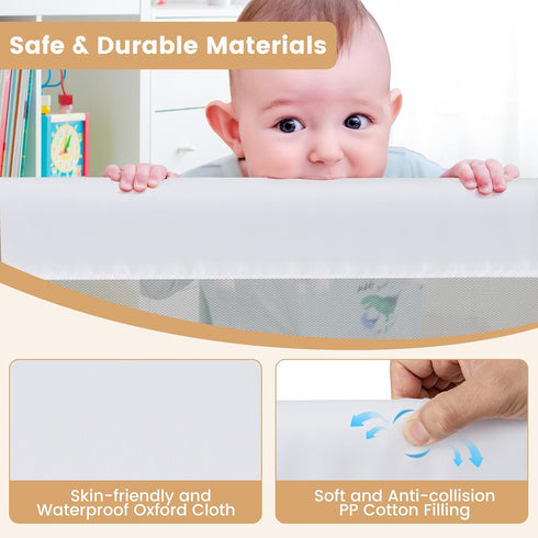 60-Inch HONEY JOY Bed Rail for Toddlers, Extra Long, Foldable Portable Swing Down Safety Bed Guard Rail, Toddler Bed